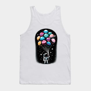 Astronaut and Planets Balloon Adventure Space Galaxy Tank Top